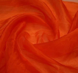 Dark Orange Tissue Organza Fabric Cloth Material for dresses ,Craft, Art 1 YARD - Picture 1 of 3