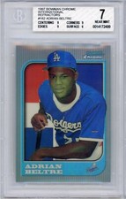 1997 Bowman Chrome International Refractor #182 Adrian Beltre RC BGS 7 Dodgers