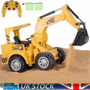 Truck Toy Digger Remote Control Excavator Tractor Bulldozer Vehicle Construction - Picture 1 of 10