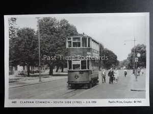 London Tram CLAPHAM COMMON - SOUTH SIDE c1950 Pamlin Print Postcard M85 - Picture 1 of 2