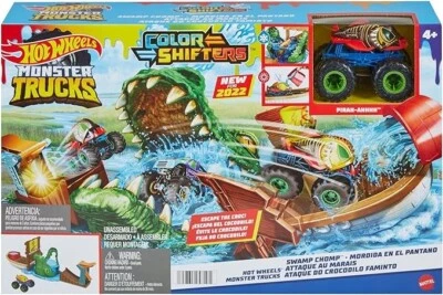Hot Wheels Monster Trucks Color Shifter Swamp Chomp Play Set NEW - Image 1 of 3