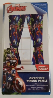 Juego de paneles de cortina de microfibra Marvel Avengers 'Blue Circle' con corbatas Foto 1 de 2