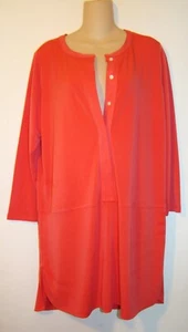 Blusa túnica para mujer Lauren Ralph Lauren más naranja coral talla 1X A133 - Imagen 1 de 7