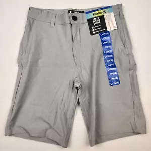 Hurley Youth Hybrid Short 4-Way Stretch With 2 Pockets Boys Gray NEW - Picture 1 of 17
