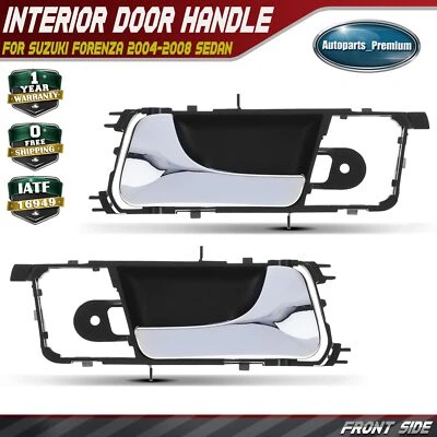 2Pcs Front Chrome/Black Interior Door Handle for Suzuki Forenza 2004-2008 Sedan Foto 1 de 4