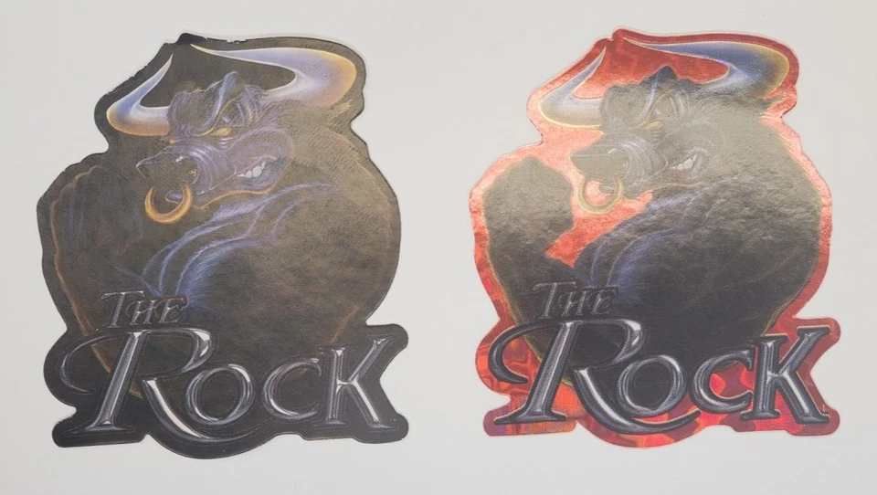 Adesivos para máquina de venda automática Vinatge The Rock Red Black Bull 2001 cartão de luta livre WWF - Imagem 1 de 4