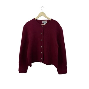 Vintage Tally Ho Large Sweater Button Cardigan Red Wool Womens READ**** - Picture 1 of 13