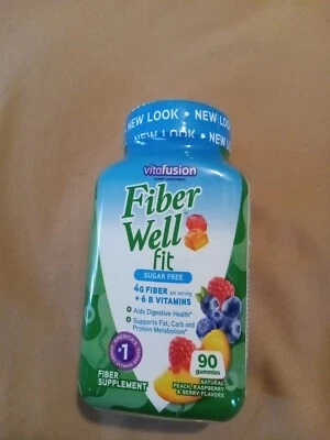 Vitafusion Fiber Well Fit Fiber + B жевательные резинки без сахара персиковые/ягодные 90 шт - Изображение 1 из 2