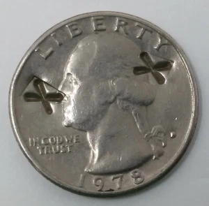L@@k 1978 Counter Stamped xx Washington Quarter - Picture 1 of 2