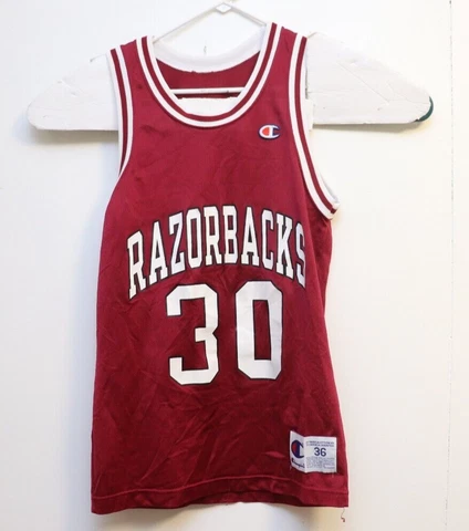 Arkansas Razorbacks NCAA Basketball Jersey Champion Jersey #30 Vintage Sz 36 Cover