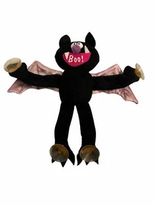Vintage Russ Bat Window Cling plush Boo! Halloween Suction Cups Black - Picture 1 of 6