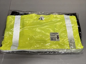 Forester Men Class 3 High Visibility Safety Crewneck Sweatshirt Lime/Black 4XL - Picture 1 of 7