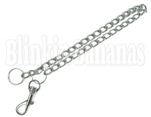 HEAVY DUTY MENS 45CM LONG BELT SILVER KEY CHAIN CLIP KEYRING GOTHIC JEAN BIKER - Picture 1 of 1