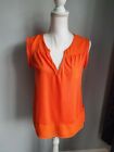 Orange Blouse Size 14 H&M Short Sleeve Womens