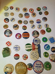 ESTATE LOT PRE WAR POLITICAL PINS STARTER COLLECTION - Picture 1 of 23