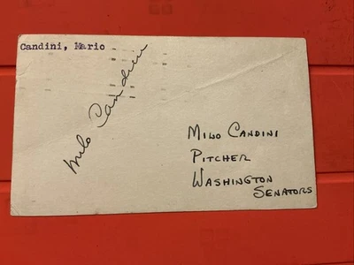 Milo Candini 🔥MLB Debut: 1943 Washington Senators 🔥Autograph Postcard🔥🔥🔥 - Image 1 of 2