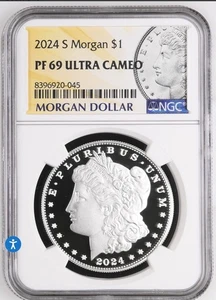 2024 S Morgan Silver Dollar PF 69 Ultra Cameo NGC - Picture 1 of 2