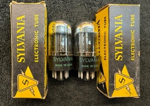 2 tubos domo cromados Sylvania 6SN7GTB emparejados nuevos en caja EE. UU. 1960 - Imagen 1 de 7