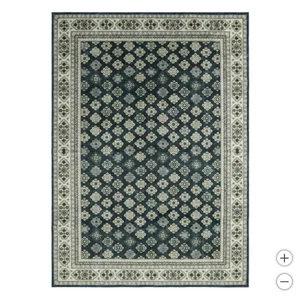Wyatt & Ash Machine Washable Indoor Area Rug- Beatrice Navy - 5ft 3in x 7ft 5in - Picture 1 of 15