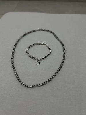 925 Silver Effey Chain And Bracelet Set For Men READ DISCRIPTION - Image 1 of 3