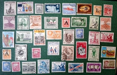 40 selos usados de correio aéreo colombiano, todos em bom estado (3) - Imagem 1 de 3