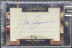 2011 Donruss Limited Cuts Joe Cronin /15 Auto Card #189 - Red Sox - HOF - Picture 1 of 2