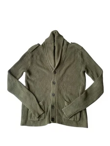 Ralph Lauren Denim & Supply Cardigan Mens Medium Green Military Cowl Neck - Picture 1 of 10