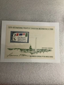 US 1966 Scott#1311 5 cent Sixth International Philatelic Exh Souvenir Sheet Mint - Picture 1 of 1