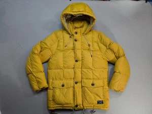 Abercrombie & Fitch down puffer full zip hooded Yellow Size Men Small Goose  - Picture 1 of 13