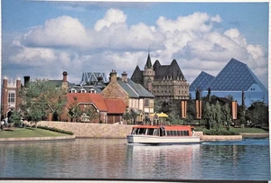 Cartolina Disney World EPCOT AMICIZIA TRAGHETTO barca 1982 giorno di apertura Canada Pav G6 - Foto 1 di 5