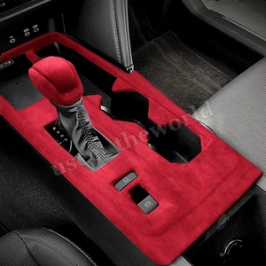 Alcantara Red Interior Gear Shift Panel Cover Trim For Toyota Camry 2024 2025 - Picture 1 of 30