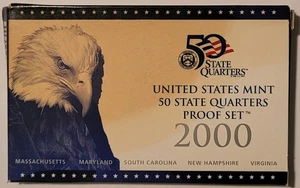 2000 S Clad US State Quarters Proof Set - with Box/Case/COA - Picture 1 of 4