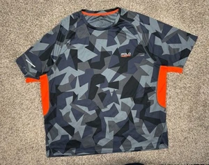 Polo Sport Ralph Lauren Performance T-Shirt Men XL Gray Orange Camo Thermo Vent - Picture 1 of 13