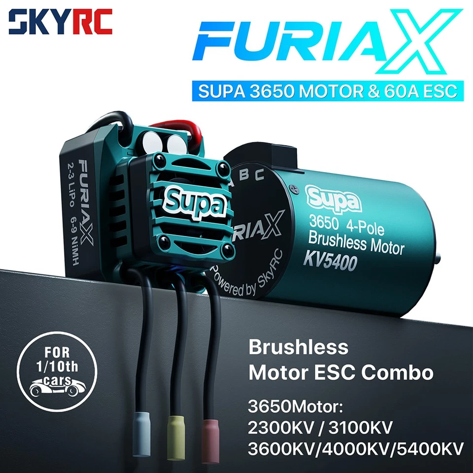 SKYRC Brushless Motor ESC Combo FuriaX Supa 3650 Motor 60A ESC For 1/10 RC Car - Image 1 of 4