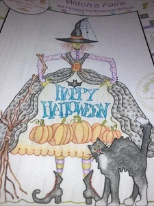 Crab-apple Hill Halloween Stitchery Pattern~Witch's Faire #8 Used - Picture 1 of 3