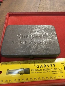 Leerer Steckschlüssel zum Einrasten grau Metallkoffer 40er Jahre - Bild 1 von 3