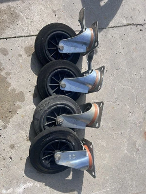 Ruote 200mm piroettanti industriali Piene Girevoli con Piastra per Carrelli 4pz - Immagine 1 di 4