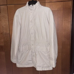 Vtg Christian Dior Monsieur Sport Nylon Jacket Gold Beige Windbreaker Hood Sz 36 - Picture 1 of 8