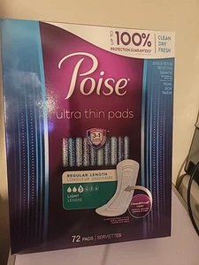 Poise 72ct Unltra Thin Pads Light #3 Regular Length - Picture 1 of 1