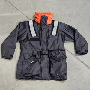 Mustang Survival MC1532 Shipboard Parka Large Navy Black/Orange Used - Picture 1 of 14