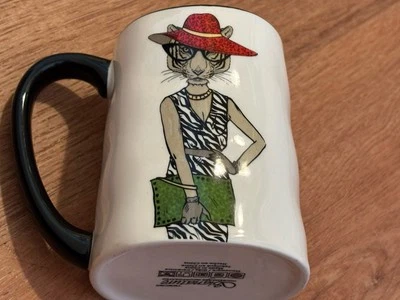 Taza de café para artículos para el hogar exclusiva dama gato hipster fashionista taza alta costura 17 oz Foto 1 de 4