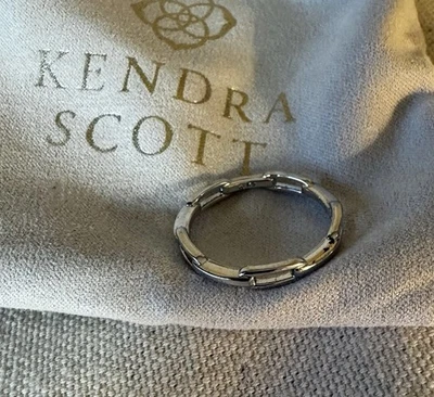 Anillo Kendra Scott Andi Eslabón de Cadena Rodio Sobre Latón Talla 11 -NUEVO CON ETIQUETAS Y Bolso Foto 1 de 4
