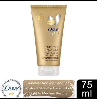 Dove Derma Spa Face Cream Summer Revived Self Tan for Fair to Medium Skin, 75ml - Image 1 of 2