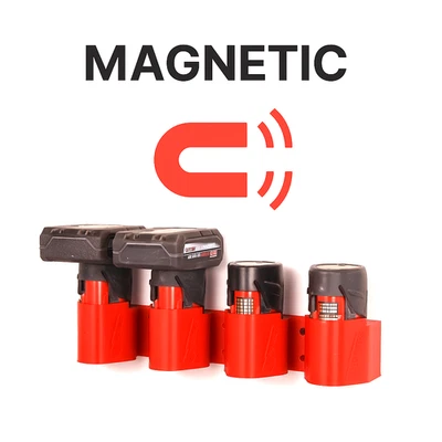 Milwaukee M12 Battery Holder – Magnetic Wall Mount Organizer Holds 4 Batteries - Image 1 of 4
