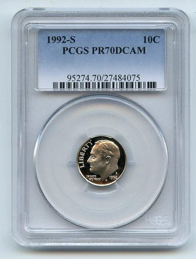 1992 S 10C Roosevelt Dime Proof PCGS PR70DCAM - Image 1 of 1