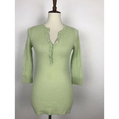 Свитер женский Barneys New York размер XS пуловер кашемировый эластичный вязаный зеленый - Изображение 1 из 4