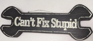 Funny"Can’t Fix Stupid" Wood Sign - Picture 1 of 3
