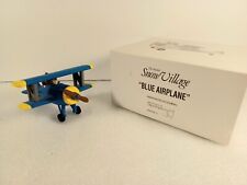 Vintage Dept 56 Snow Village Spirit of Snow Village Blue Airplane w original box
