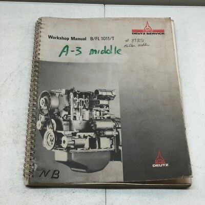 Manual de reparación de taller de motor Deutz B/FL 1011/T Foto 1 de 4