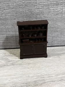 Marx Bar M Ranch Western Town Playset Furniture Kitchen Buffet Hutch Dark Brown - Picture 1 of 6